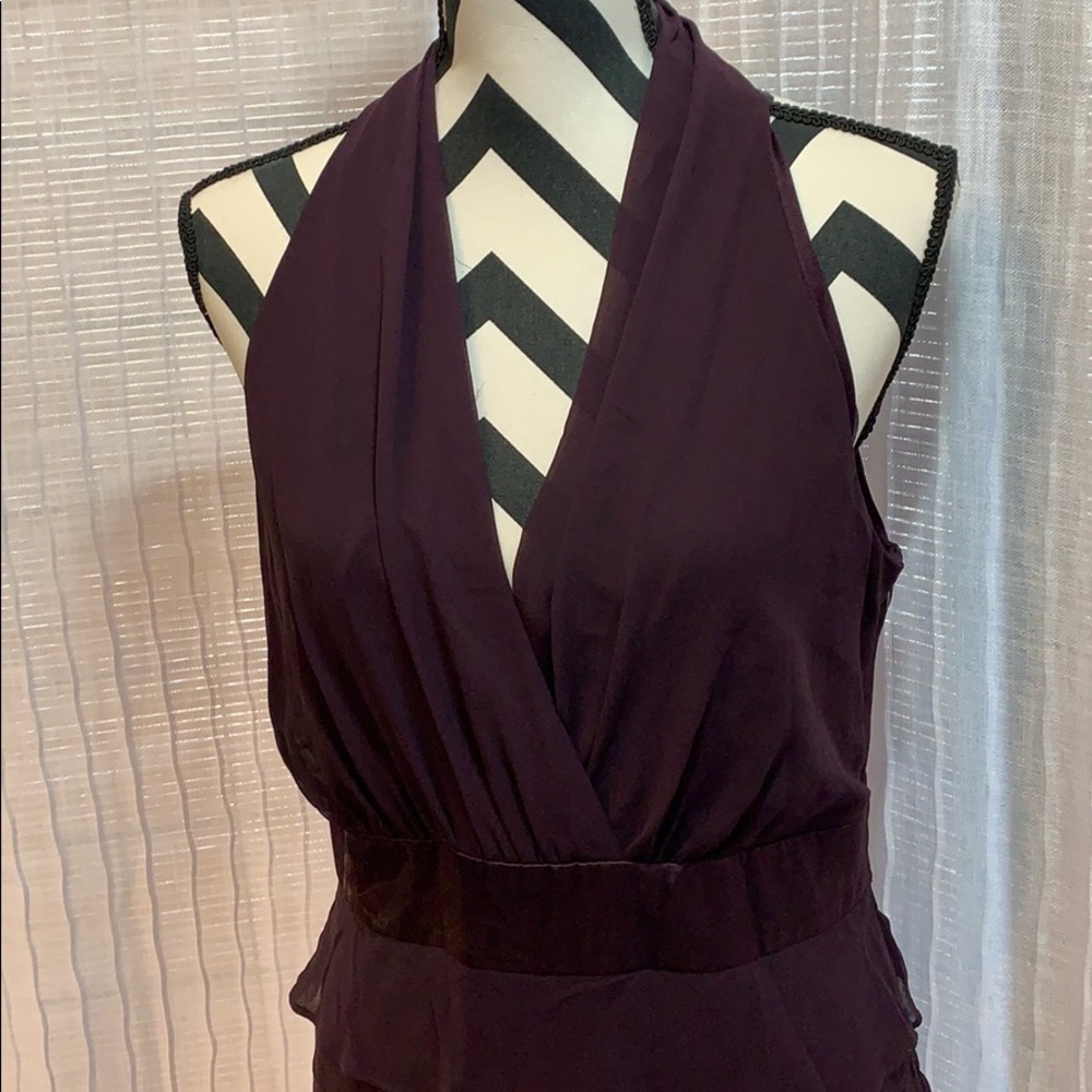 Evan-Picone Halter Look Purple sleeveless Dress 14